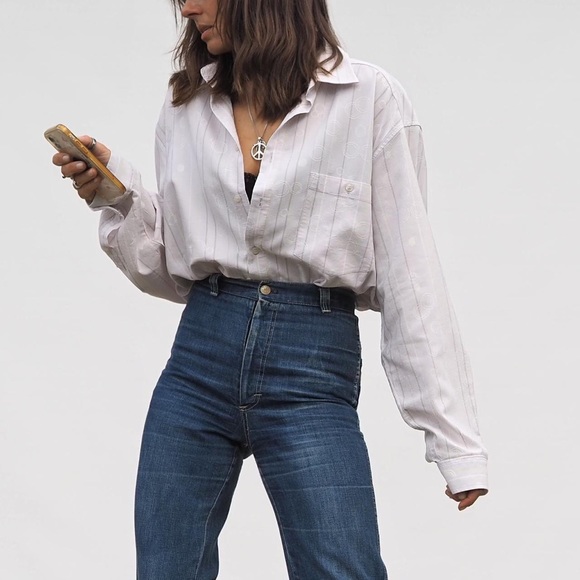 VINTAGE MEN'S STRIPED SPOTTED DRESS SHIRT - Picture 3 of 4